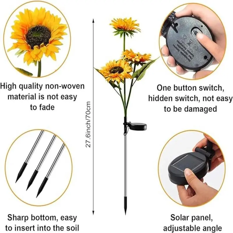 Solar LED Sunflower Garden Lights Solar LED Sunflower Garden Lights - Image 5