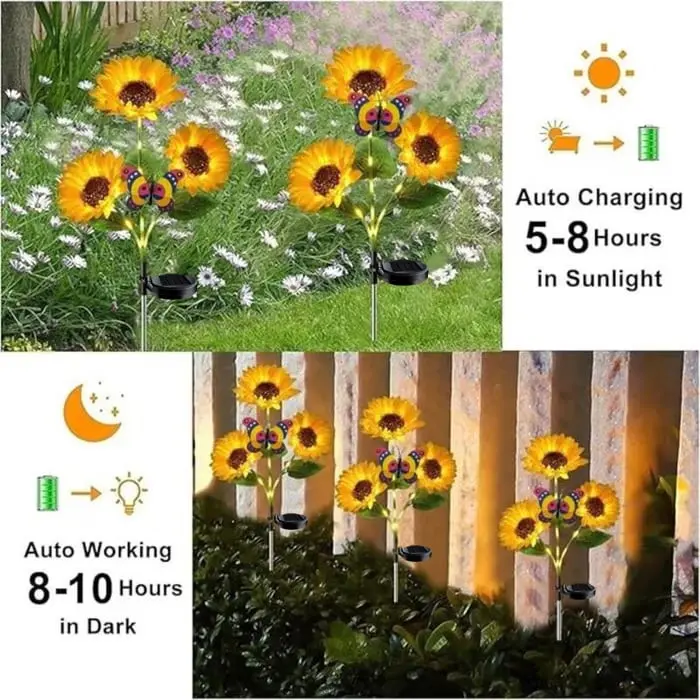 Solar LED Sunflower Garden Lights Solar LED Sunflower Garden Lights - Image 3